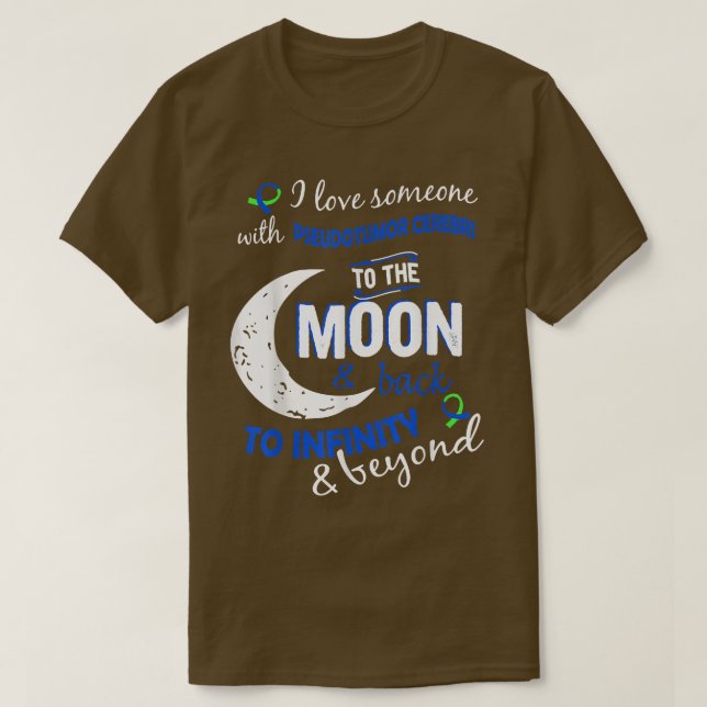 Jag Kärlek någon med Pseudotumor Cerebri Grönt Blu T Shirt (Design framsida)