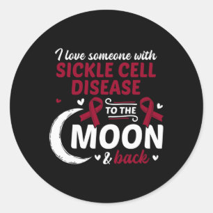 Jag Kärlek någon med sickle Cell Disease Cel Runt Klistermärke