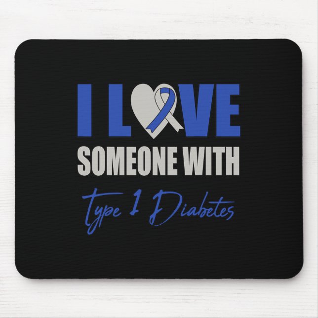 Jag Kärlek någon med typ 1-diabetes, blanka Musmatta (Framsidan)