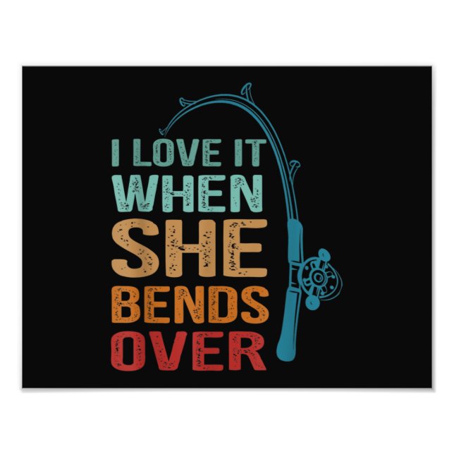 Jag Kärlek när hon böjer över, roligt fiske Fototryck (Framsidan)