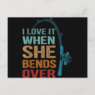 Jag Kärlek när hon böjer över, roligt fiske Vykort