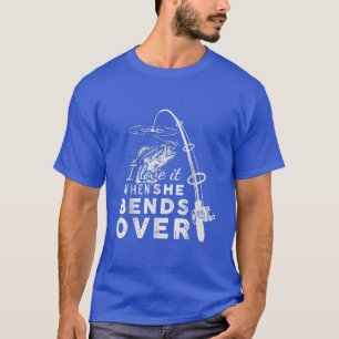 Jag Kärlek när hon böjer sig för att fiska i Rod V T Shirt