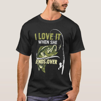 Jag Kärlek när hon böjer sig över Kärlek fiske T Shirt
