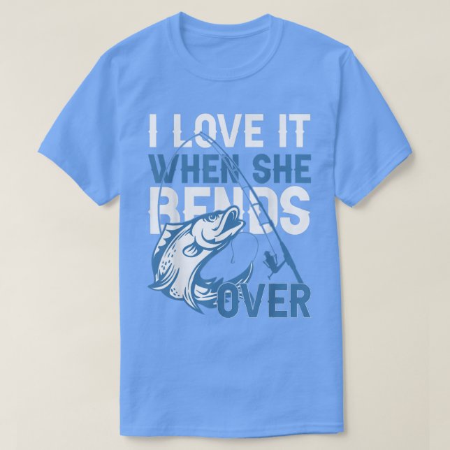 Jag Kärlek när hon böjer sig över Manar Funny Fish T Shirt (Design framsida)