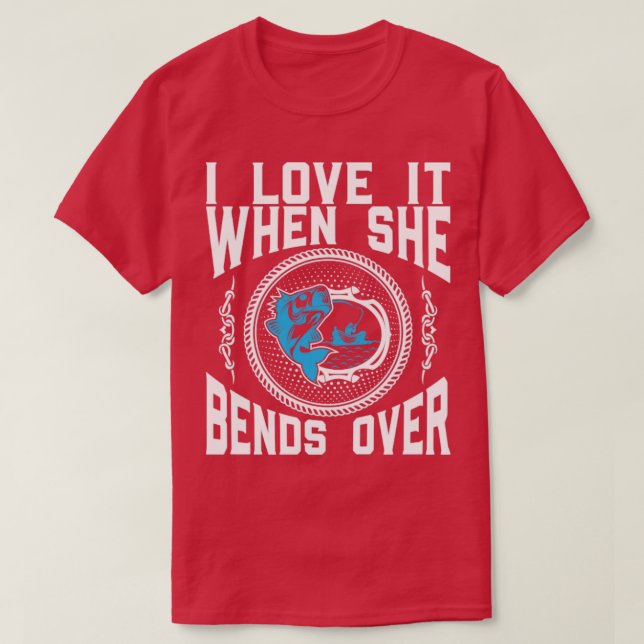 Jag Kärlek när hon böjer sig över Manar Funny Fish T Shirt (Design framsida)