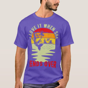 Jag Kärlek när hon böjer sig över Manar Funny Fish T Shirt