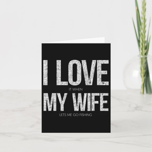 Jag Kärlek när min fru Låt oss mig fiska roligt Kort (Framsida)