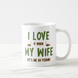 Jag Kärlek när min fru låter mig fiska Kaffemugg