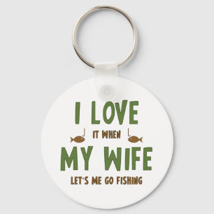 Jag Kärlek när min fru låter mig fiska Nyckelring