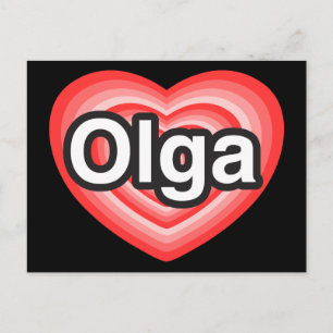 Jag kärlek Olga. Jag kärlek du Olga. Hjärta Vykort