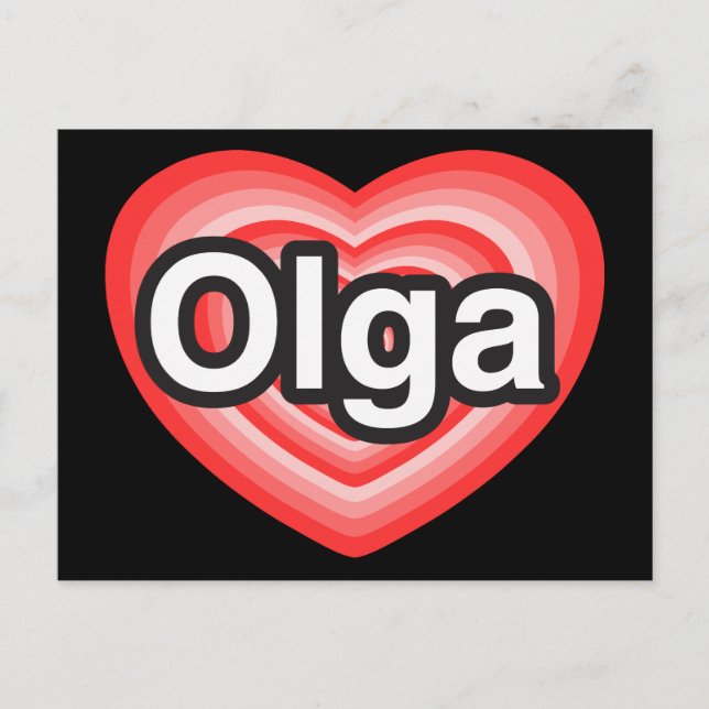 Jag kärlek Olga. Jag kärlek du Olga. Hjärta Vykort (Framsida)