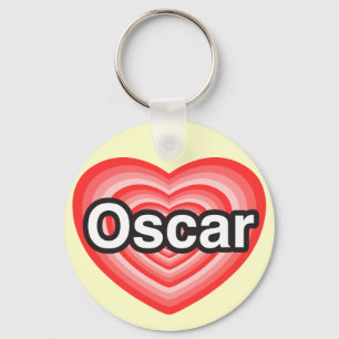 Jag kärlek Oscar. Jag kärlek du Oscar. Hjärta Nyckelring