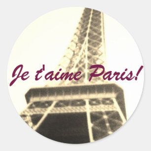 Jag Kärlek Paris! Je t'aime Paris! Runt Klistermärke