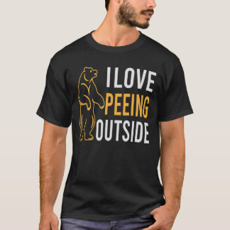 Jag Kärlek Peeing utanför lustig camping Hiking T Shirt