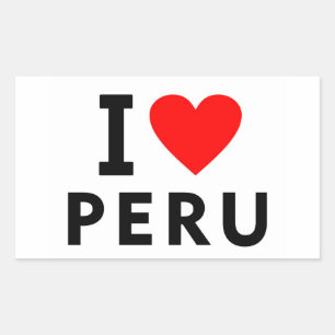 Jag kärlek Peru land gillar hjärtreseturism Rektangulärt Klistermärke