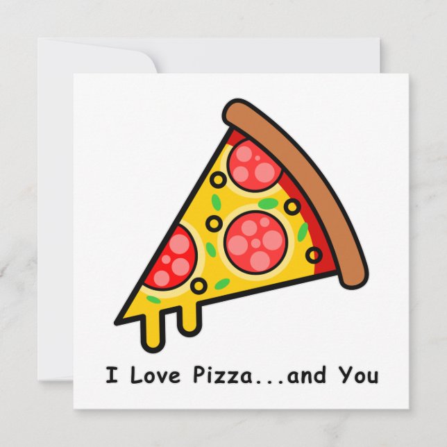 Jag Kärlek Pizza...och du är funny Kort (Framsida)