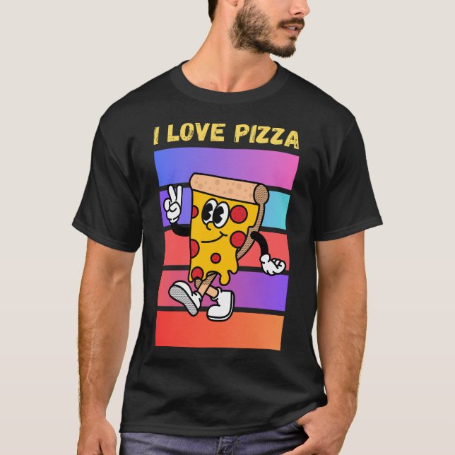 Jag kärlek pizza. t shirt (Framsida)