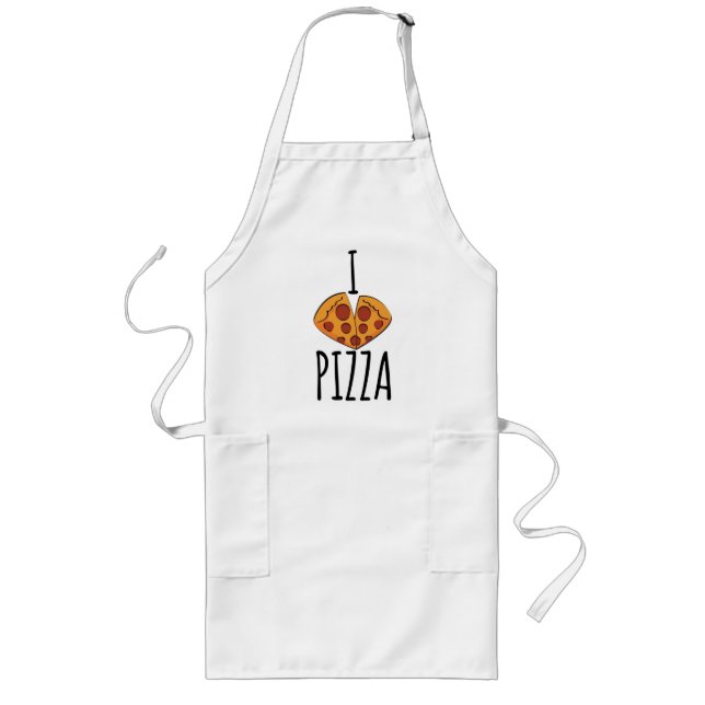 Jag kärlek Pizza! T-Shirt Långt Förkläde (Framsidan)