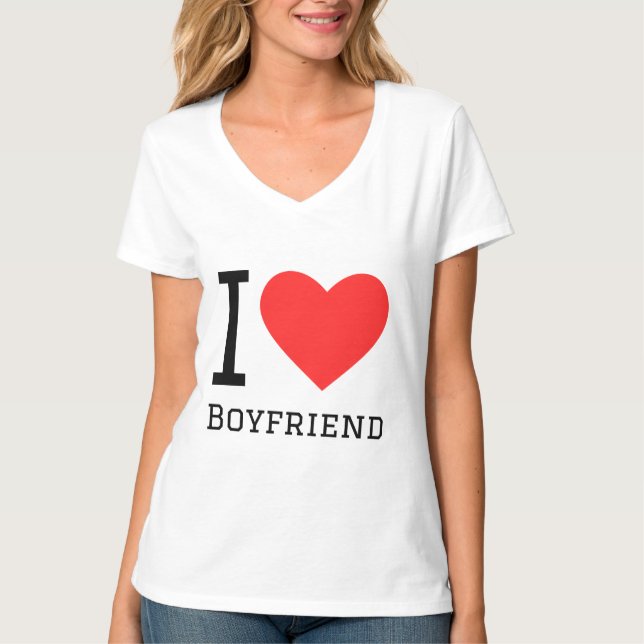 Jag kärlek pojkvän t shirt (Framsida)