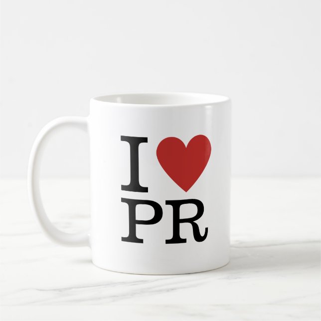 Jag ❤️ Kärlek PR - PR Department eller Firm Kaffemugg (Vänster)