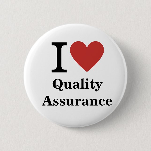 Jag ❤️ Kärlek Quality Assurance - QA Dept. Pin But Knapp (Framsida)