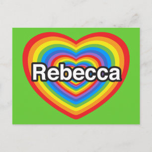 Jag kärlek Rebecca. Jag kärlekar dig Rebecca. Hjär Vykort