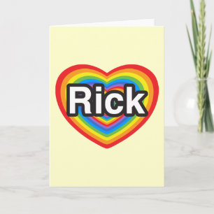 Jag kärlek Rick. Jag kärlekar dig Rick. Hjärta Kort