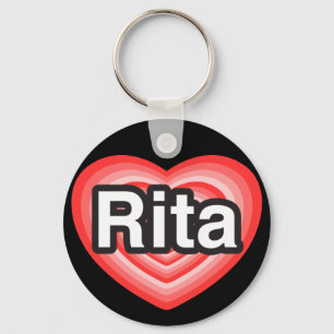Jag kärlek Rita. Jag kärlek du Rita. Hjärta Nyckelring