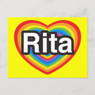 Jag kärlek Rita. Jag kärlek du Rita. Hjärta Vykort