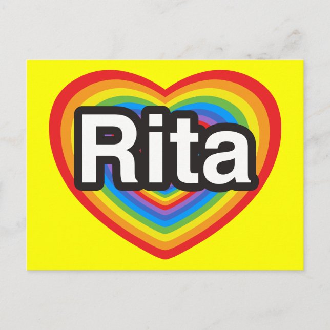 Jag kärlek Rita. Jag kärlek du Rita. Hjärta Vykort (Framsida)