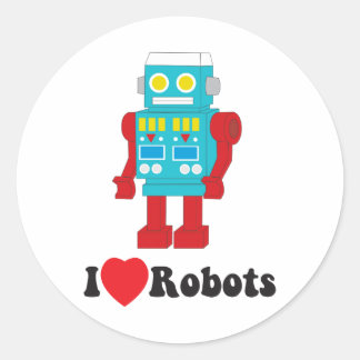 Jag Kärlek Robots! Runt Klistermärke