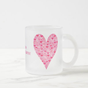 Jag kärlek så mycket att det känns Tiny Hearts Frostad Glasmugg