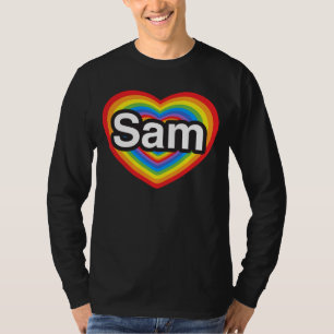 Jag kärlek Sam. Jag kärlekar dig Sam. Hjärta Tee