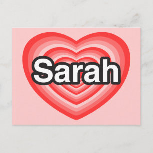 Jag kärlek Sarah. Jag kärlekar dig Sarah. Hjärta Vykort