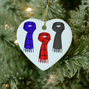 Jag Kärlek Scarves! Julgransprydnad Keramik