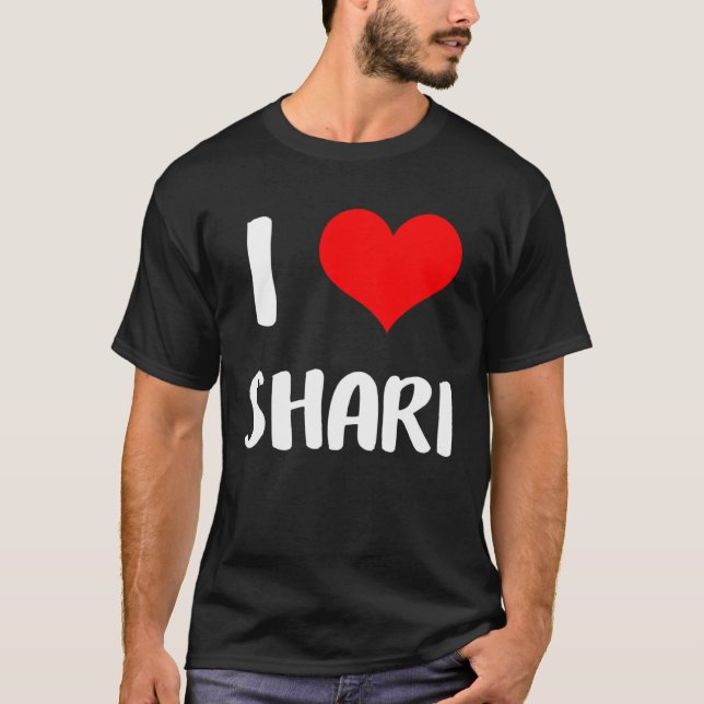 Jag kärlek SHARI-valentin beklagar damens hjärtebr T Shirt (Framsida)
