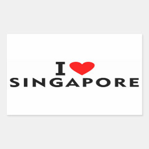 Jag kärlek Singapore land gillar hjärtreseturism Rektangulärt Klistermärke