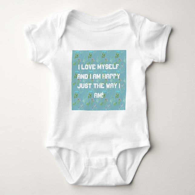 Jag kärlek själv baby bodusuit t shirt (Framsida)