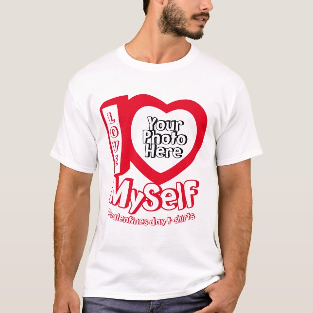 Jag kärlek själv, en enda Valentine Cute Funny T Shirt (Framsida)