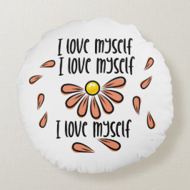 Jag kärlek själv rund kudde