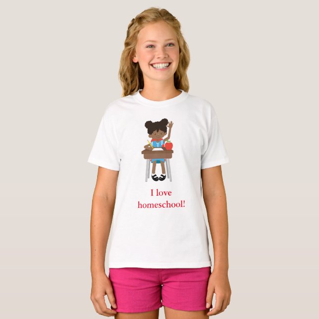 Jag kärlek skolflicka tee shirt (Hel framsida)