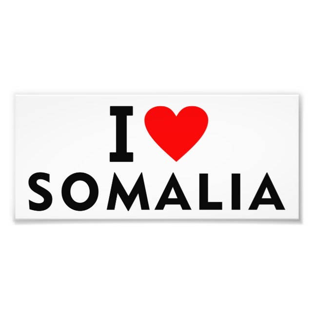 Jag kärlek Somalia land gillar hjärtturism Fototryck (Framsidan)