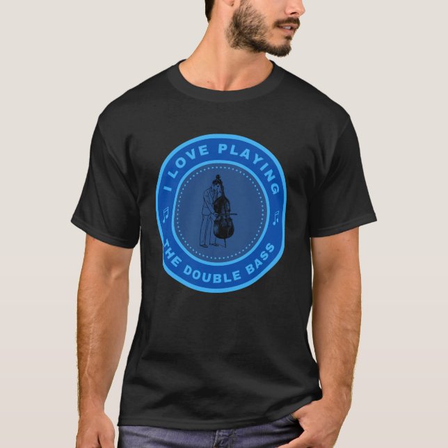 Jag kärlek spelar Dubbla Bass T Shirt (Framsida)