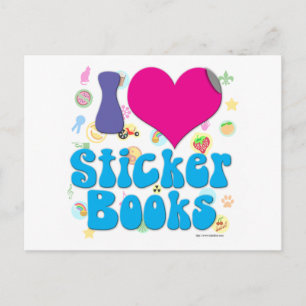 Jag kärlek Sticker bokar! Vykort
