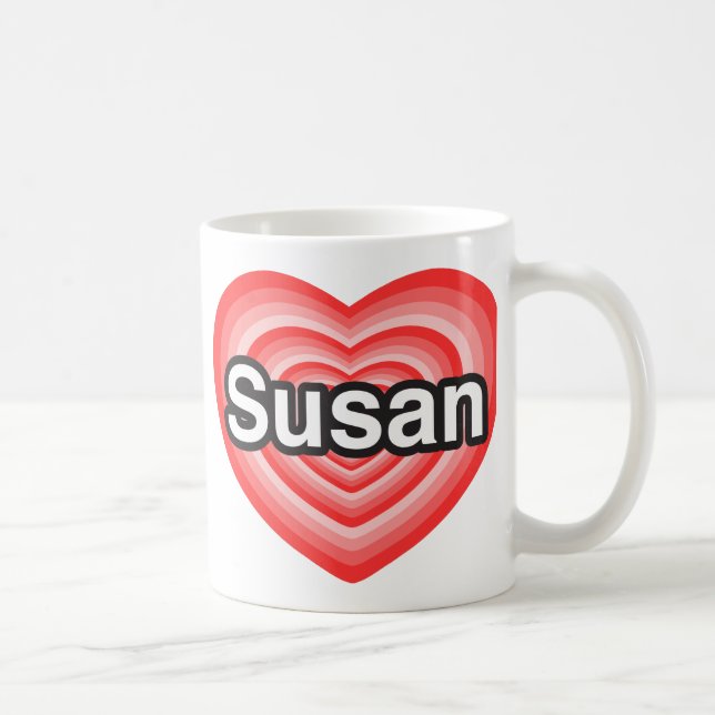 Jag kärlek Susan. Jag kärlek du Susan. Hjärta Kaffemugg (Höger)