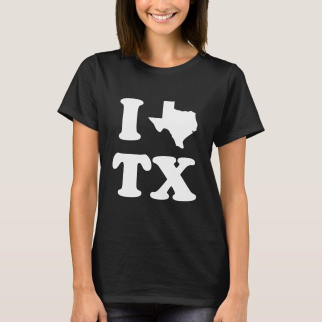 Jag Kärlek Texas roligt Tee Shirt (Framsida)