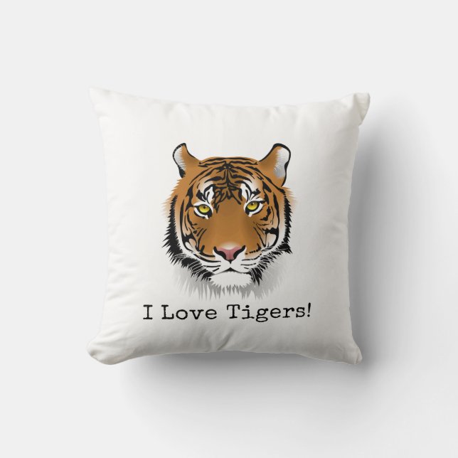 Jag Kärlek Tigers! Snygg Dekorativ kudde (Framsida)
