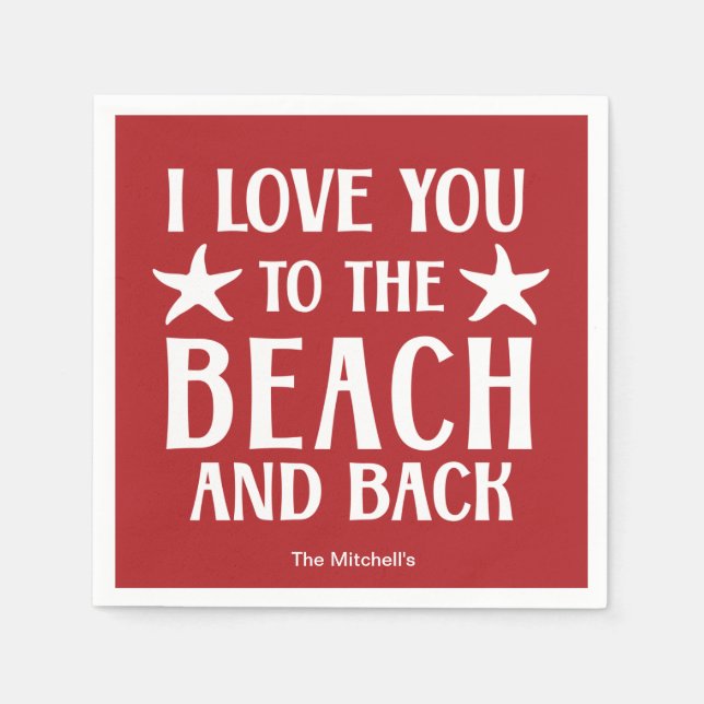 Jag Kärlek till Beach och Back - Sommarens kustlin Pappersservett (Framsidan)