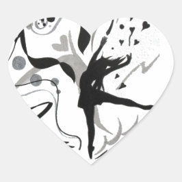 Jag Kärlek till Dance! Hjärtformat Klistermärke