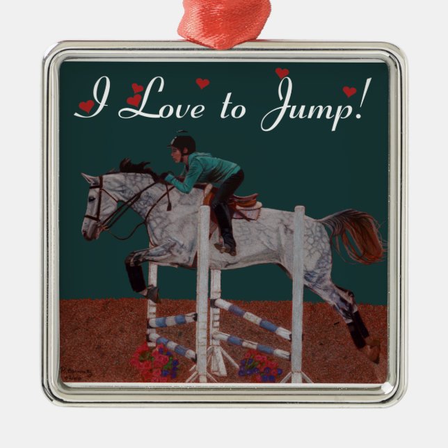 Jag Kärlek till Jump! Horse Ornament (Framsidan)